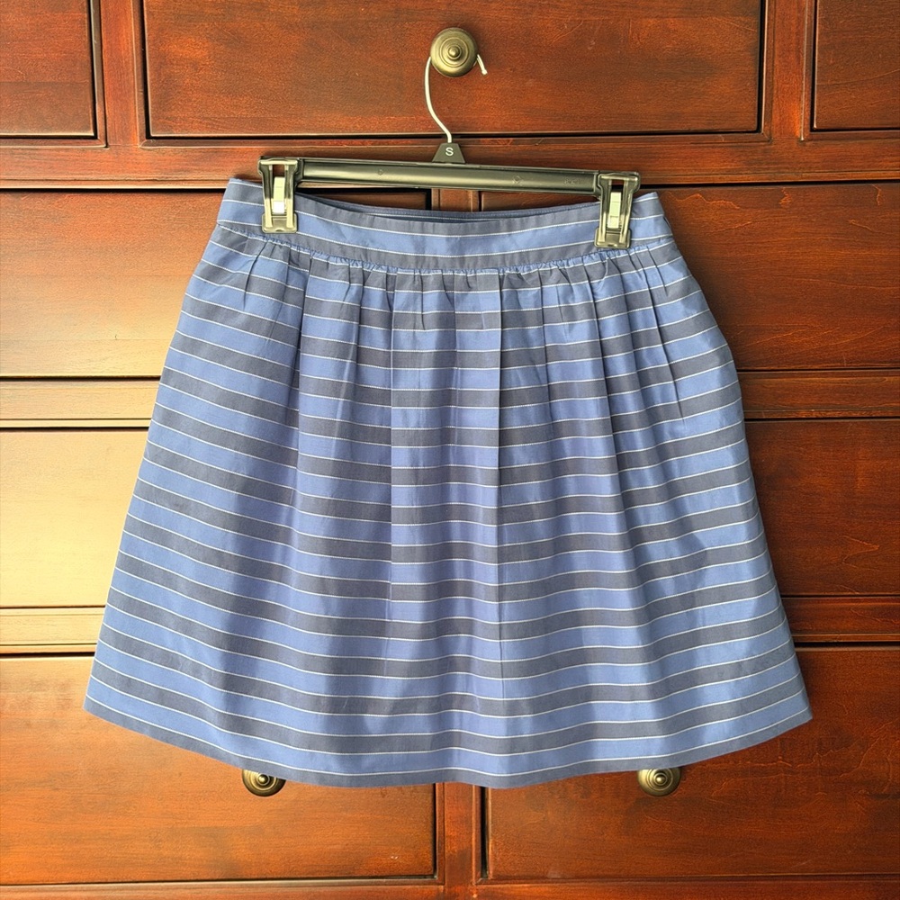 J. Crew Blue and White Striped Skirt